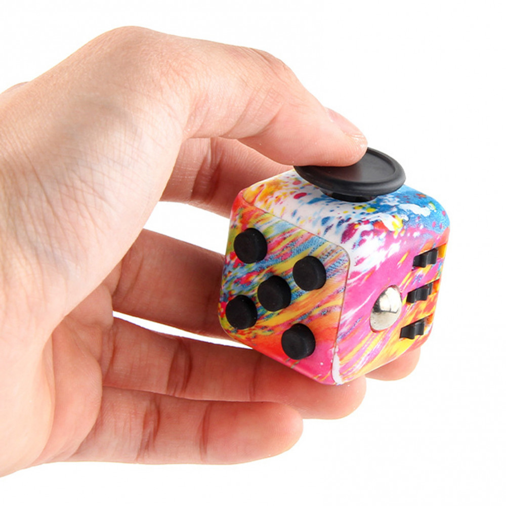 [สินค้าที่เลือก]Fidget Toy Cube, 6 Sided Stress Relief & Focus Toy for Adults,Cube Fidget Toys Hand-Held for Adult, Audible/Silent Cube Toys Fidget Decompression Toy