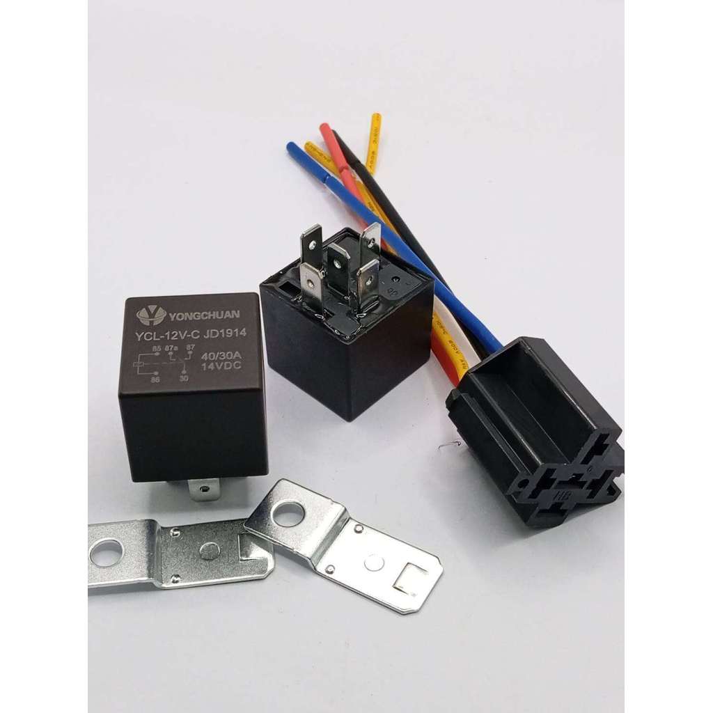 แบรนด์แท้ [ พร้อมปลั๊ก ] รีเลย์ 12vและ24v รีเลย์ 5 ขา  [ ทนกระแสสูง 40A ] relay 12v24v relay 5 ขา 40Aพร้อมส่งจากไทย🇨🇷🛻