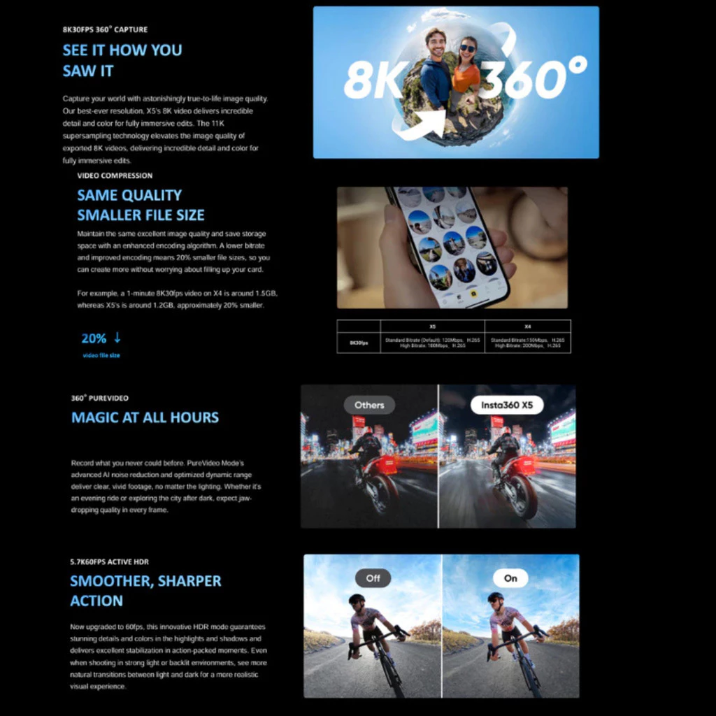 Insta360 X5 Standard Bundle 8K 360 Action Cam กล้องแอคชั่น 360 องศา thumbnail 5