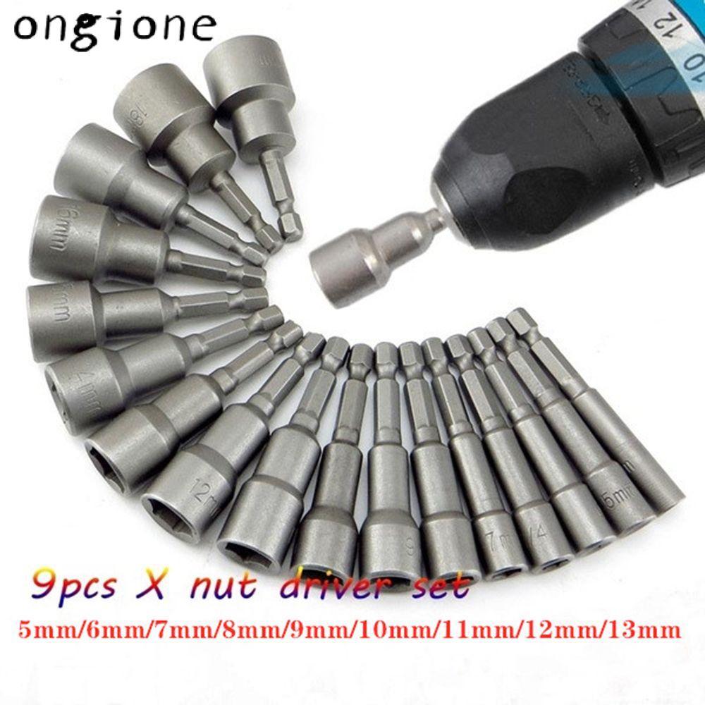 ONGIONE 9 ชิ้น/เซ็ตหัวฉีด Nut Bits ชุดเครื่องมือ Driver Socket Bits Driver Set