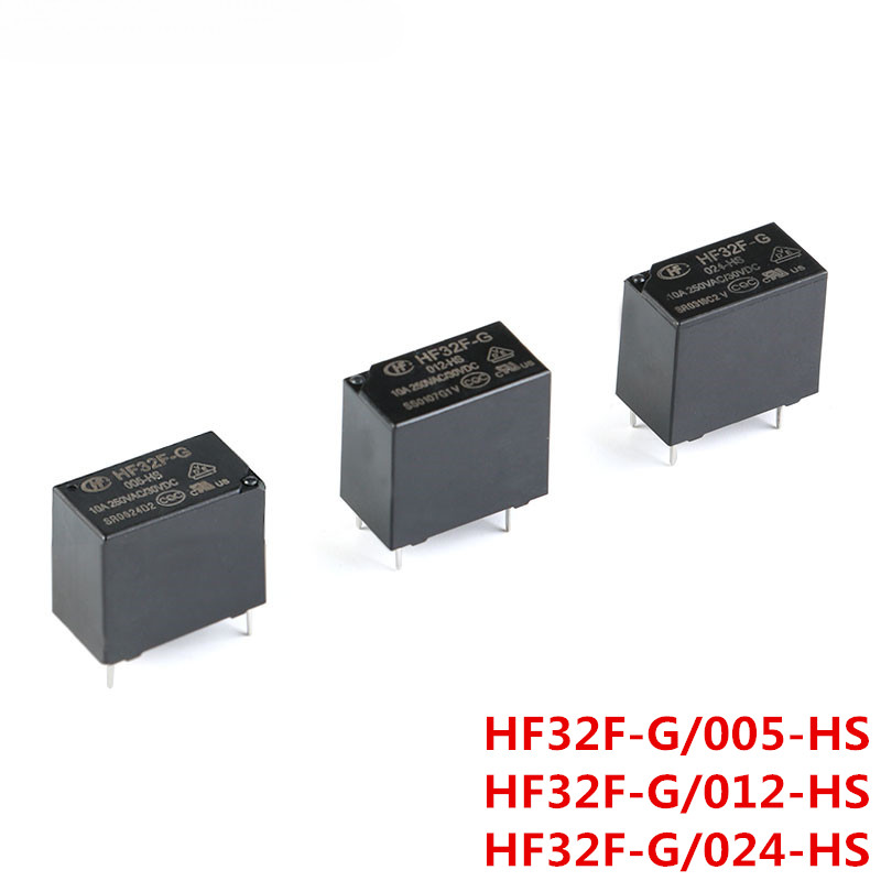 5 ชิ้น/ล็อต 5V 12V 24V รีเลย์ HF32F-G JZC-32F-005-HS JZC-32F-012-HS JZC-32F-024-HS 10A 250VAC 4PIN