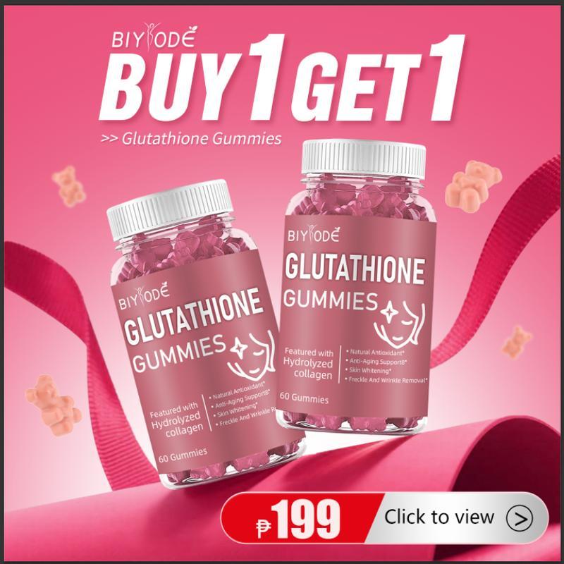 BIYODE Glutathione Collagen Gummies วิตามินบำรุงผิว ทำให้ผิวขาวขึ้นและลดเลือนริ้วรอย แคปซูลมัดไข่มุก