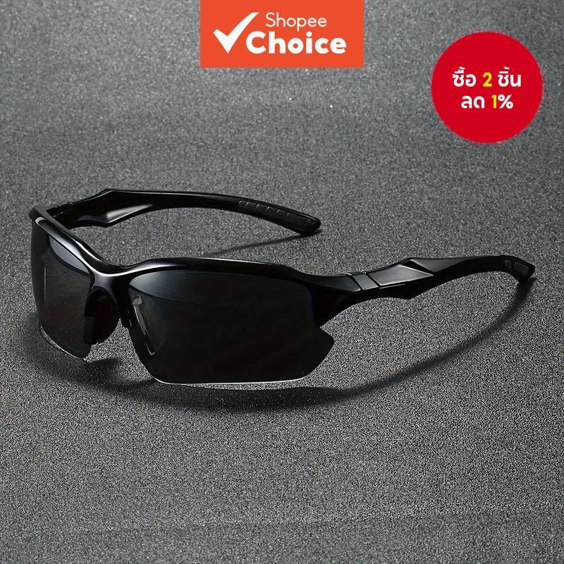 แว่นกันแดดกีฬาแบบ polarized สีดำ UV400 สำหรับผู้ชาย เหมาะสำหรับการขี่จักรยานในฤดูร้อน