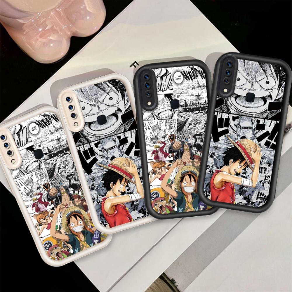 ปลอกคู่โทรศัพท์สําหรับ VIIVO Y17 Y15 Y12 Y12i Y11 2019 น่ารักการ์ตูนซิลิโคนLuffyกันกระแทกกรณีTPU