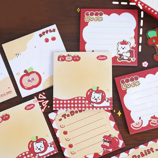 50 แผ่นจองการ์ตูน Apples Series Non-Sticky Notes แผ่นบันทึกแบบพกพาสําหรับนักเรียน