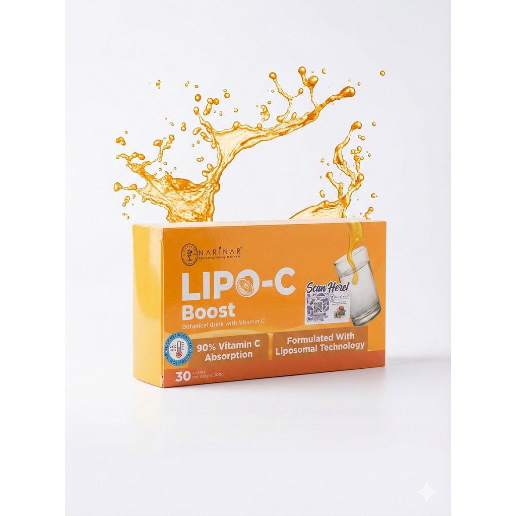 NARINAR Lipo-C Boost Liposomal Vitamin C - Fast Boost Immune and Skin Beauty (30 ชิ้น, BKKM, Hal & S