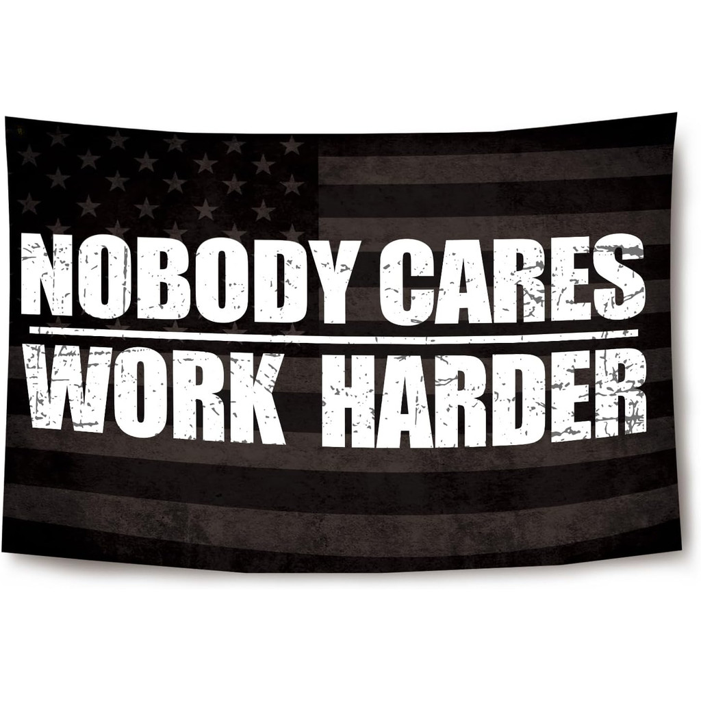 NOBODY CARES WORK HARDER Tapestry ผ้าแขวนผนังผ้าตกแต่งห้องสําหรับห้องนอนห้องนั่งเล่นห้องรับประทานอาห