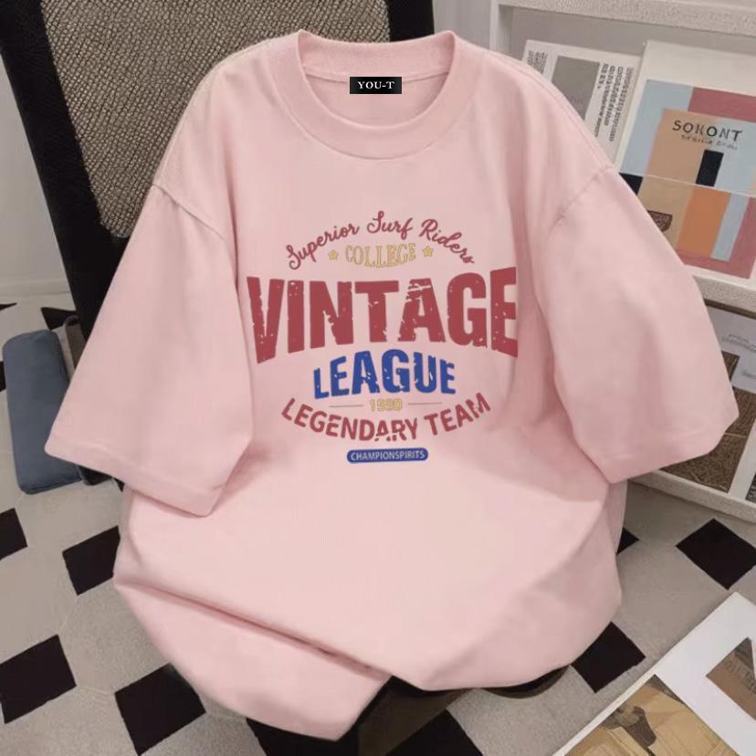 Top.basic🔥เสื้อวินเทจOversizedผ้าCOTTON เสื้อแฟชั่น คอกลม แขนสั้น พิมพ์ลาย 'VINTAGE' สไตล์ลำลอง ใส่สบาย S-3XL【COD】 - รูปที่ 3