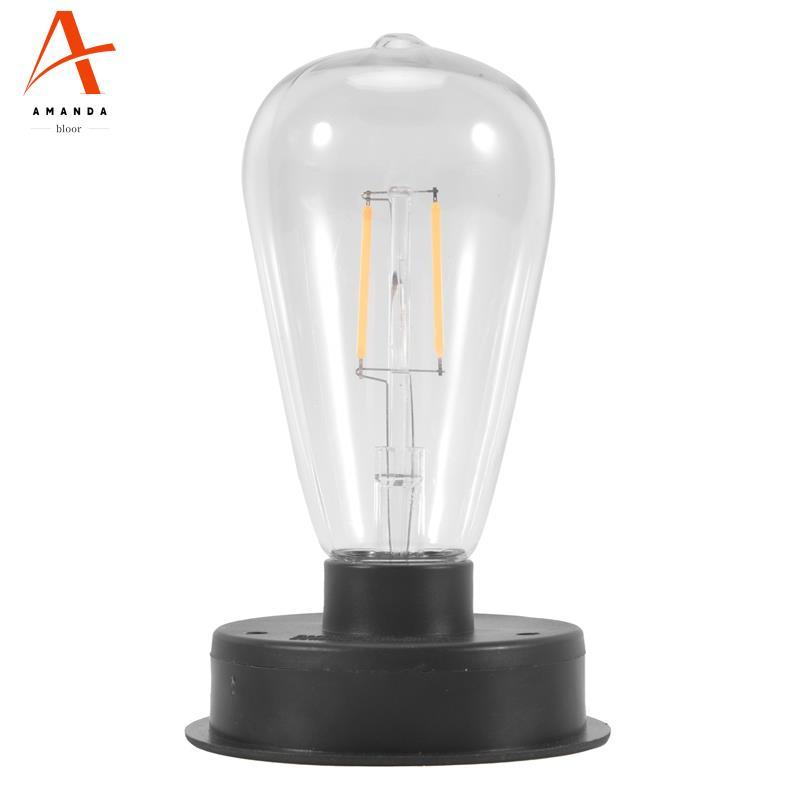 1 PC พลังงานแสงอาทิตย์ LED Filament หลอดไฟ 2800K เซ็นเซอร์แสงอัตโนมัติรั้วไฟกลางคืนสําหรับโคมไฟสวน