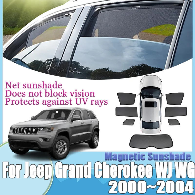รถตาข่ายบังแดดสําหรับ Jeep Grand Cherokee WJ WG MK2 2000 2001 2002 2003 2004 Magnetic Sunshade เครื่