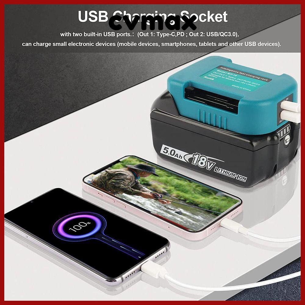 Cvmax อะแดปเตอร์ชาร์จ USB สําหรับ Makita Dewalt Milwaukee