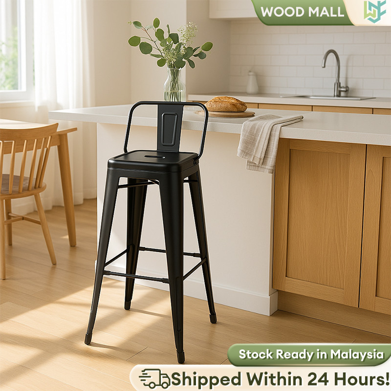 𝙍𝙚𝙖𝙙𝙮 𝙎𝙩𝙤𝙘𝙠 High Bar Stool 76cm Dining Chair Kerusi Bar Kerusi Makan Besi Kerusi Bar Kerusi Bar Ting