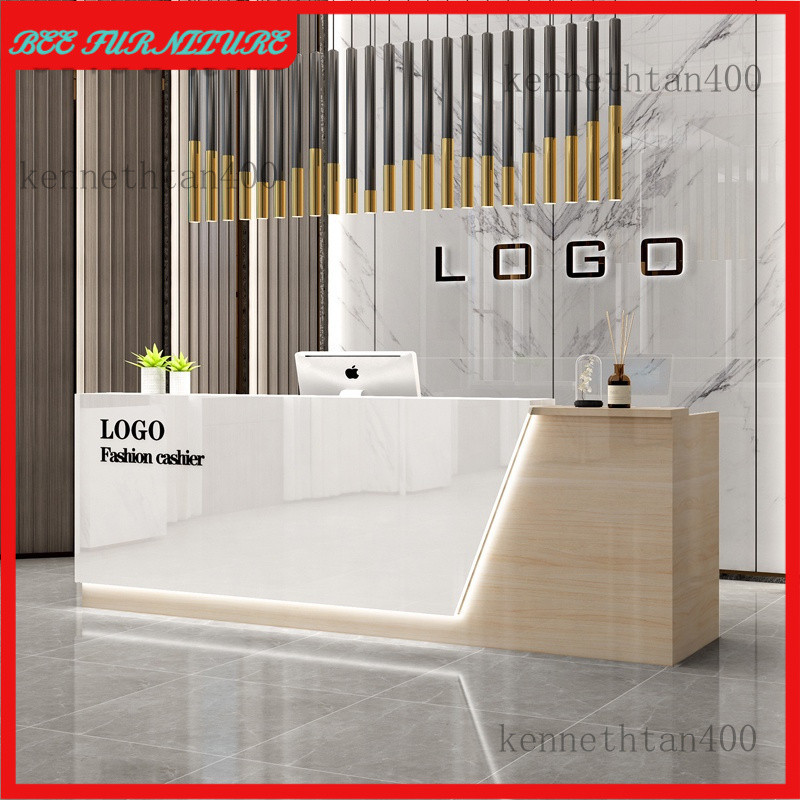 Reception desk-Cash register company reception desk art bar beauty salon hotel counter paint trainin