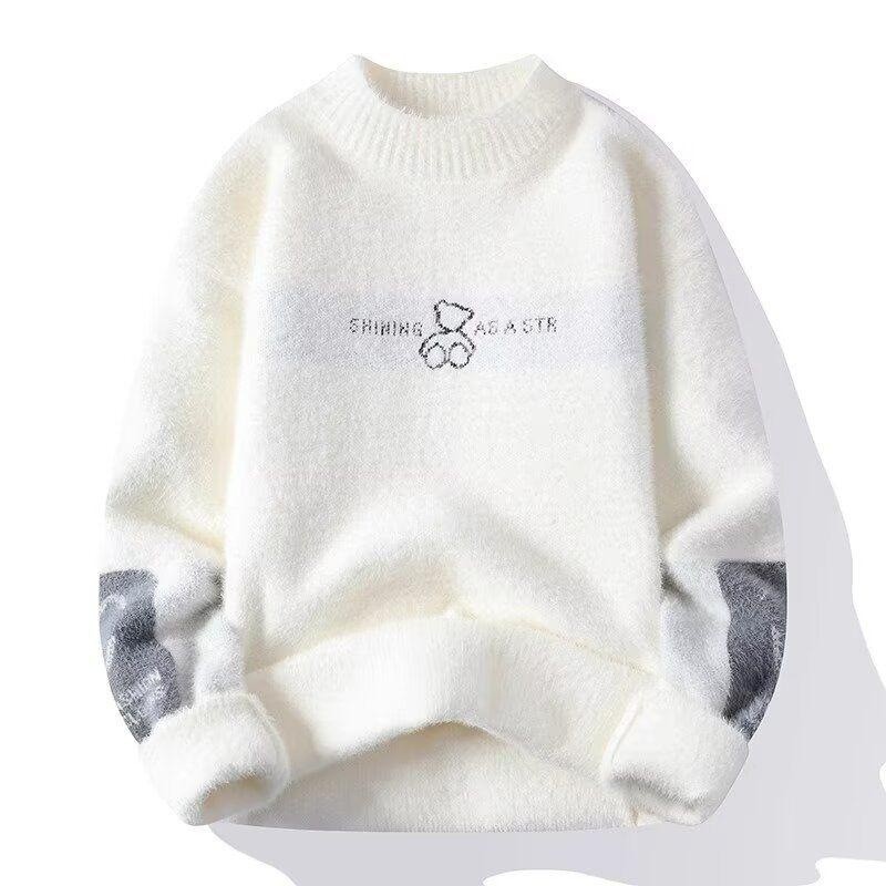 [ชิลลา] เสื้อกันหนาวผู้ชายฤดูหนาวขนแกะหนารอบคอครึ่งคอสูง จุดต่ําสุด เสื้อกันหนาวผู้ชายมิงค์ขนแกะนุ่ม