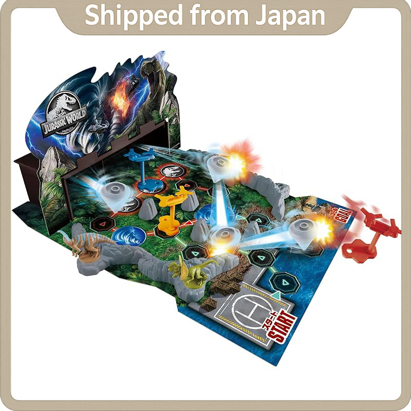 EPOCH Jurassic World Twin Tornado Attack - ST-Certified Kids Game Toy, Ages 5+, 2-4 Players p7x