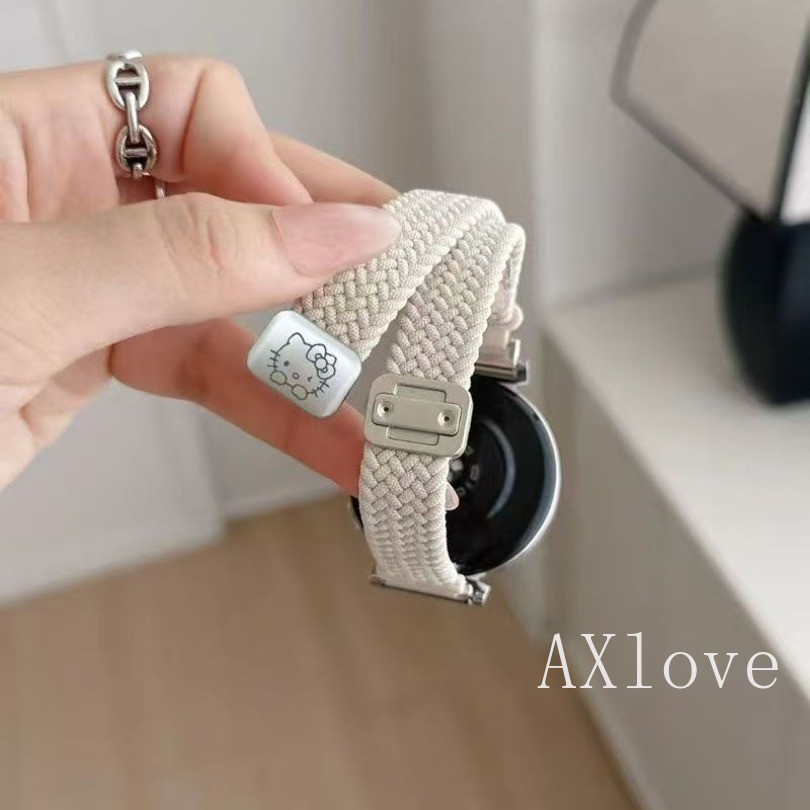 18 20 22mm Braided Loop สร้อยข้อมือสําหรับ Samsung Galaxy นาฬิกา 7 FE 6 คลาสสิก 5 4 สายแม่เหล็กสําหรับ Huawei นาฬิกา GT6 GT5/4 สายนาฬิกา