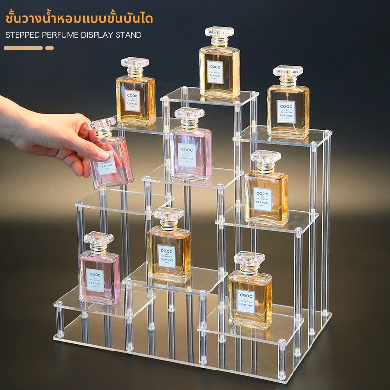 [พร้อมสต็อก] อะคริลิยืนแสดงโปร่งใสหลายชั้นกาน้ําชามือทําของเล่นรถรุ่นชั้นวางน้ําหอม พระเจ้า บันไดชั้นวางจอแสดงผล