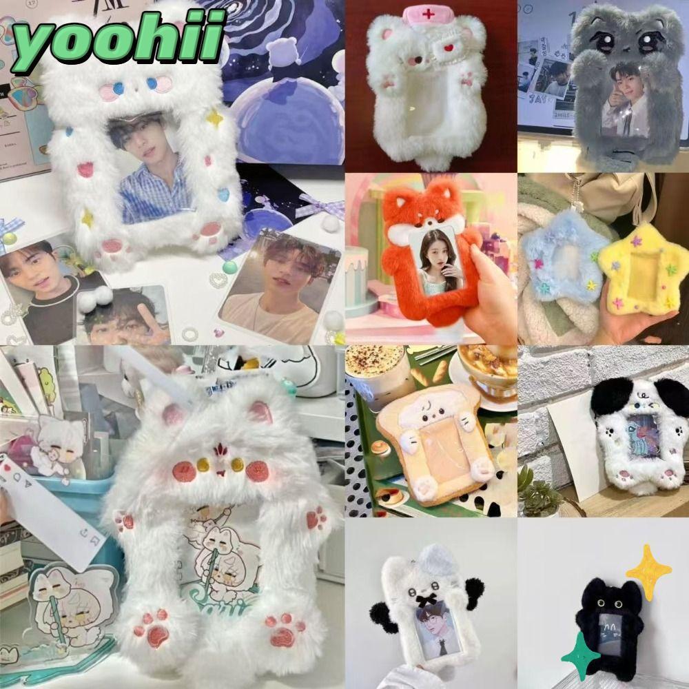 Yoohii กระเป๋าถือการ์ดรูปถ่ายน่ารัก การ์ดรูปดาว พวงกุญแจใส่บัตรนักเรียน ฝาครอบป้องกันรูปไอดอล