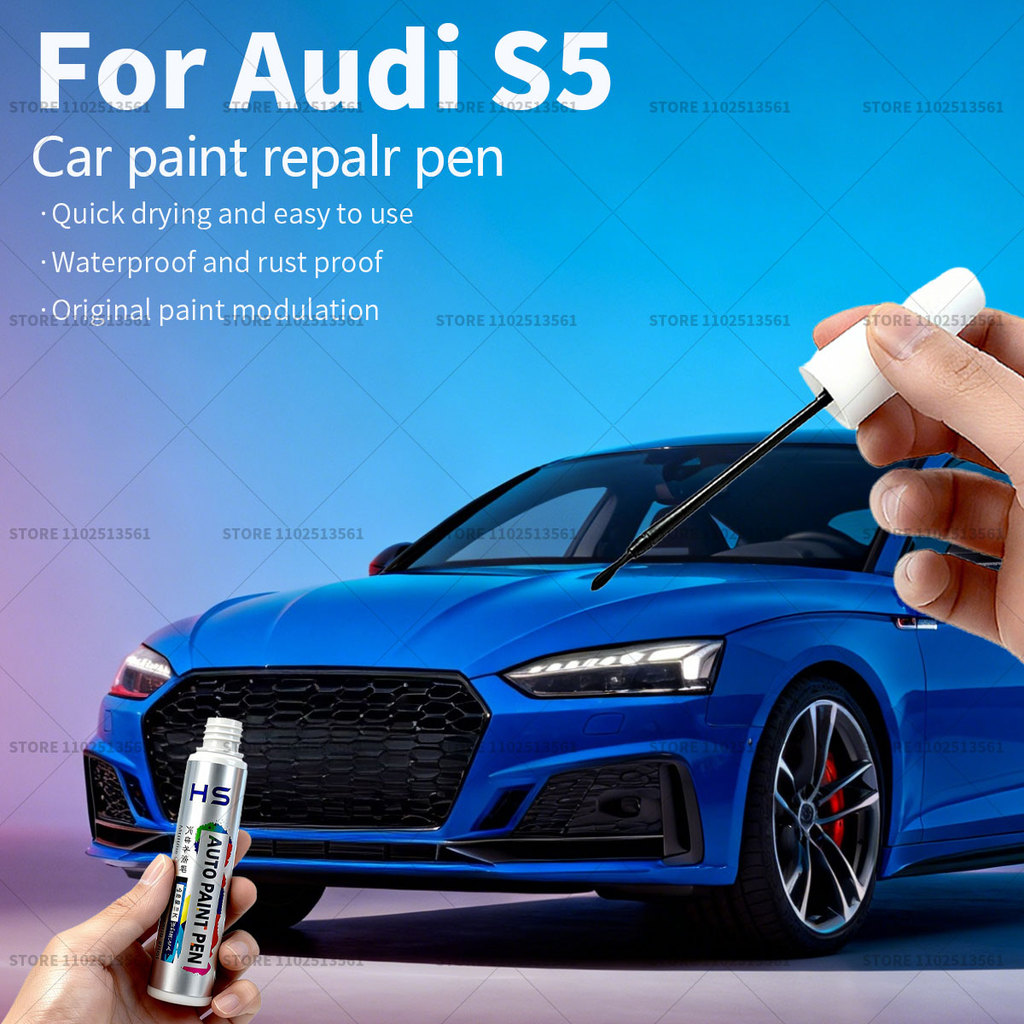 สําหรับ Audi S5 รถซ่อมสีปากกา Touch Up Scratch Remover DIY อุปกรณ์เสริมอัตโนมัติสีดําสีส้ม 3F สีฟ้า 