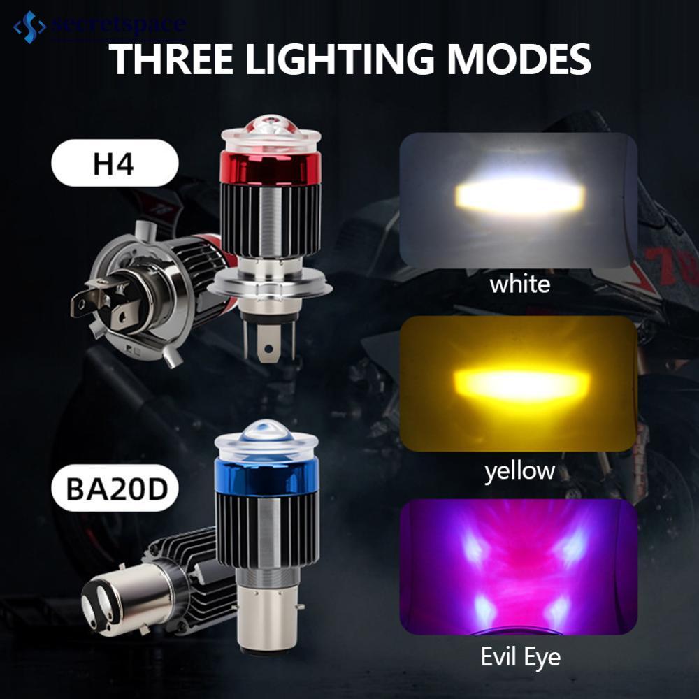 SECRETSPACE รถจักรยานยนต์ Led ไฟหน้า H4 BA20D ไฟหน้าโปรเจคเตอร์เลนส์ Moto สัญญาณหลอดไฟ Hi/Lo Beam Li
