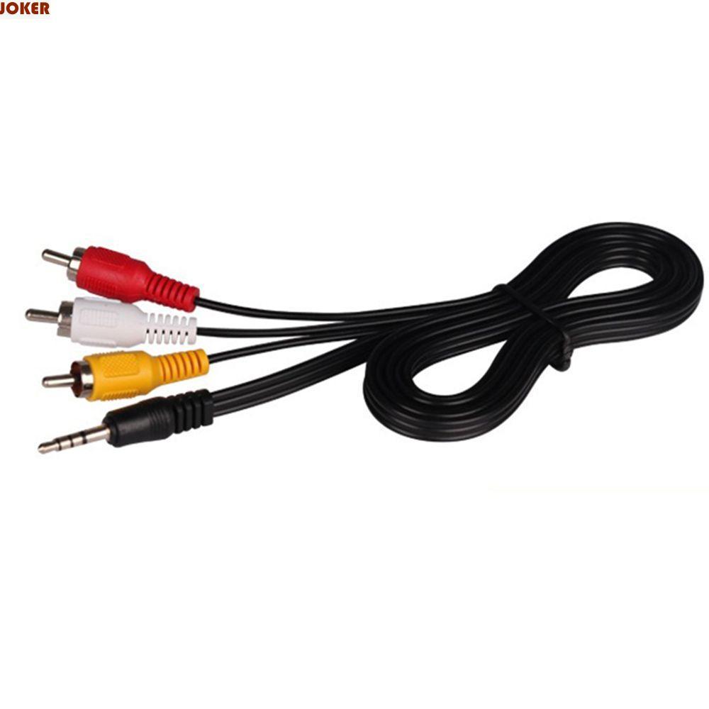 JOKER Video Cables RCA Male Black Converter Plug Adapter 3.5MM Jack To RCA 3 RCA AV