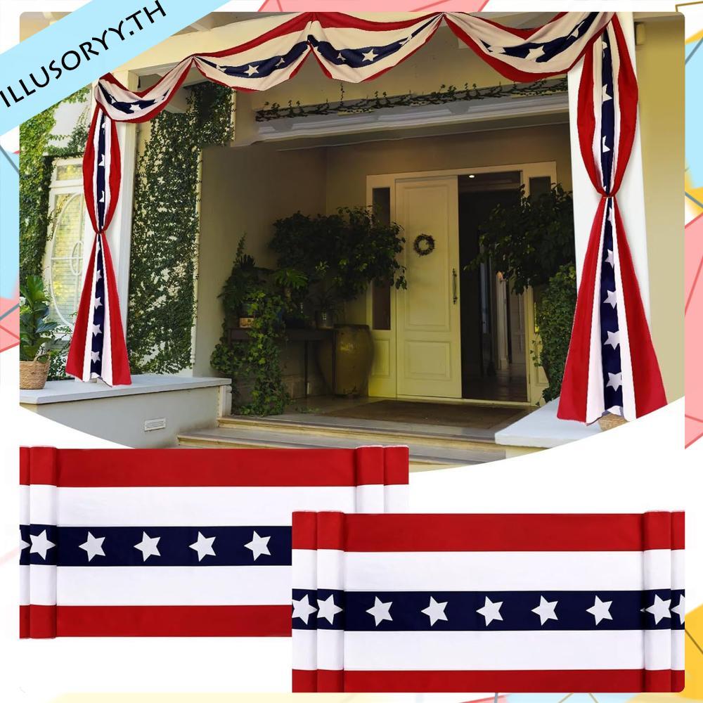 [illusoryy.th] 2 X 20 Ft Memorial Days Flag 4th of July & Independence Day Decor