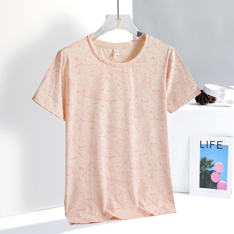 CAEUW เสื้อยืดกีฬาผู้หญิงผ้าไหมน้ําแข็งสบาย Breathable Dryfit เสื้อยืดฝึกนุ่มสําหรับผู้หญิง