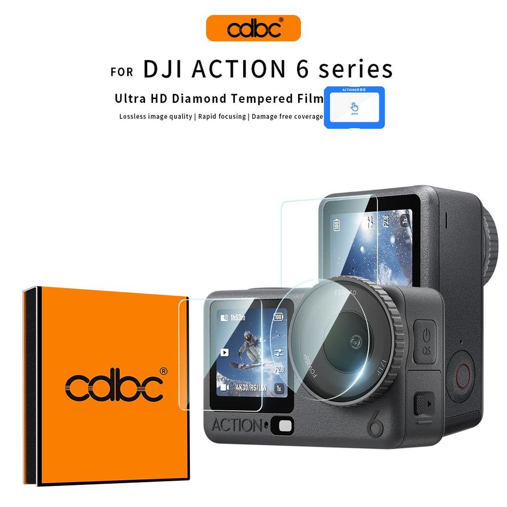 CDBC ฟิล์มป้องกันเลนส์ความละเอียดสูงสําหรับ DJI Action 4/5 Pro/6, ป้องกันรอยขีดข่วนและกันน้ํา
