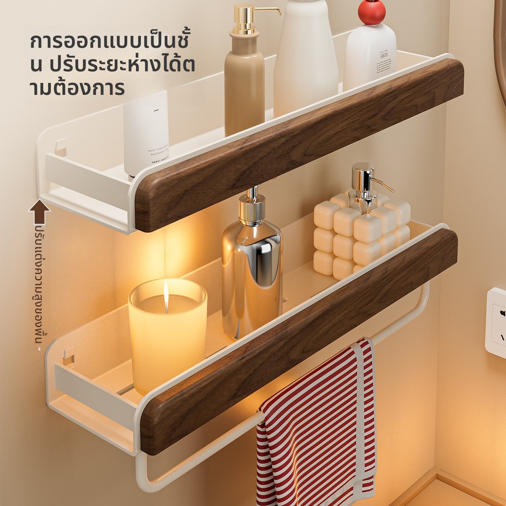 สไตล์ยุคกลางห้องน้ําชั้นวางห้องน้ําห้องอาบน้ําแขวนผนังโรงแรม ข & ข เก็บห้องน้ําชั้นวางเครื่องเป่าผม แร็ค
