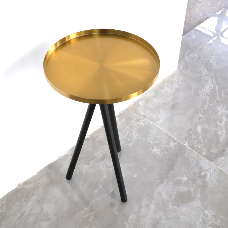 ขาตั้งกล้อง Golden Round Coffee Table Creative Home Living Room Coffee Small Round Table Office Deco