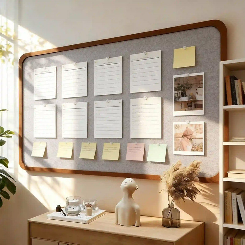 【แถมหัวหมุด】Felt Board แผ่นสักหลาดปักหมุด 30×40/40×60ซม. ติดผนังง่าย ไม่เจาะ ใช้ในออฟฟิศ/บ้าน ตกแต่งโฟโต้วอลล์ ราคา ถูกที่สุด ดีลบีเคเค แกลเลอรีภาพที่ 8