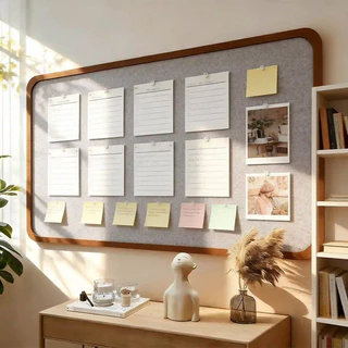 【แถมหัวหมุด】Felt Board แผ่นสักหลาดปักหมุด 30x40/40x60ซม. ติดผนังง่าย ไม่เจาะ ใช้ในออฟฟิศ/บ้าน ตกแต่งโฟโต้วอลล์