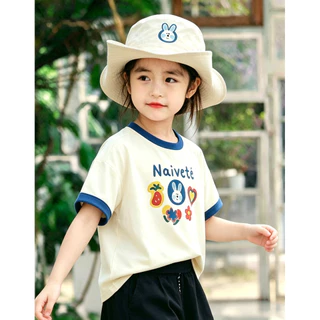 [คลังสินค้าพร้อม] เสื้อยืดเด็กชายหญิงสีตัดกัน|ฤดูร้อนแขนสั้นพิมพ์ลายกระต่ายน่ารักแบบใหม่ฤดูร้อน|ผิวเด็กเป็นมิตรกับผิวระบายอากาศได้