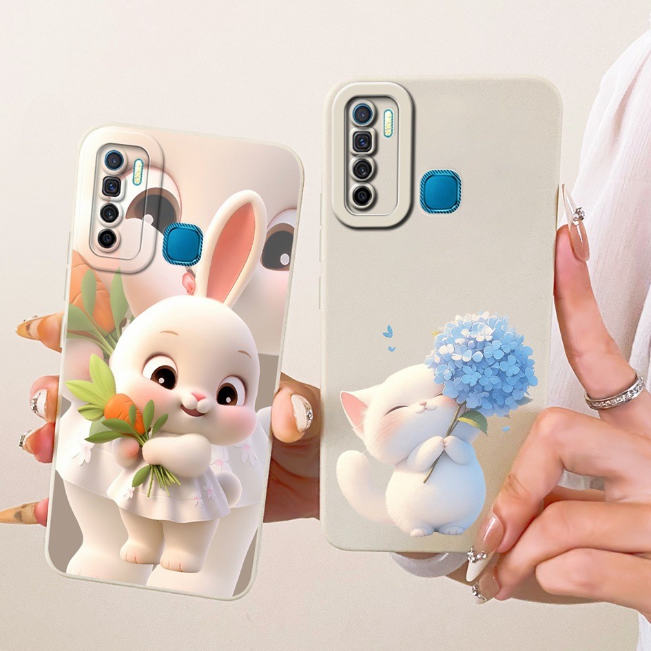 ฝาครอบป้องกันกล้องสําหรับ Infinix S5 X652 / S5 Lite X652B X652C ปลอกใหม่สร้างสรรค์กระต่ายแมวเป็ดการ์
