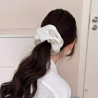ยางรัดผมแบบตาข่าย สีพื้นเรียบหรู ประกายมุก เหมาะสำหรับทรงผมมวย เรียบง่าย มีสไตล์