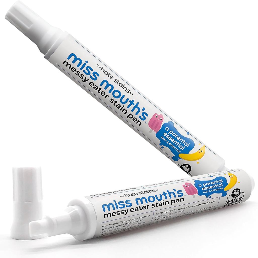Miss Mouths Messy Eater Stain Treater Pen - 2 Pack To Go ปากกาขจัดคราบทันที - สิ่งจําเป็นสําหรับทารก