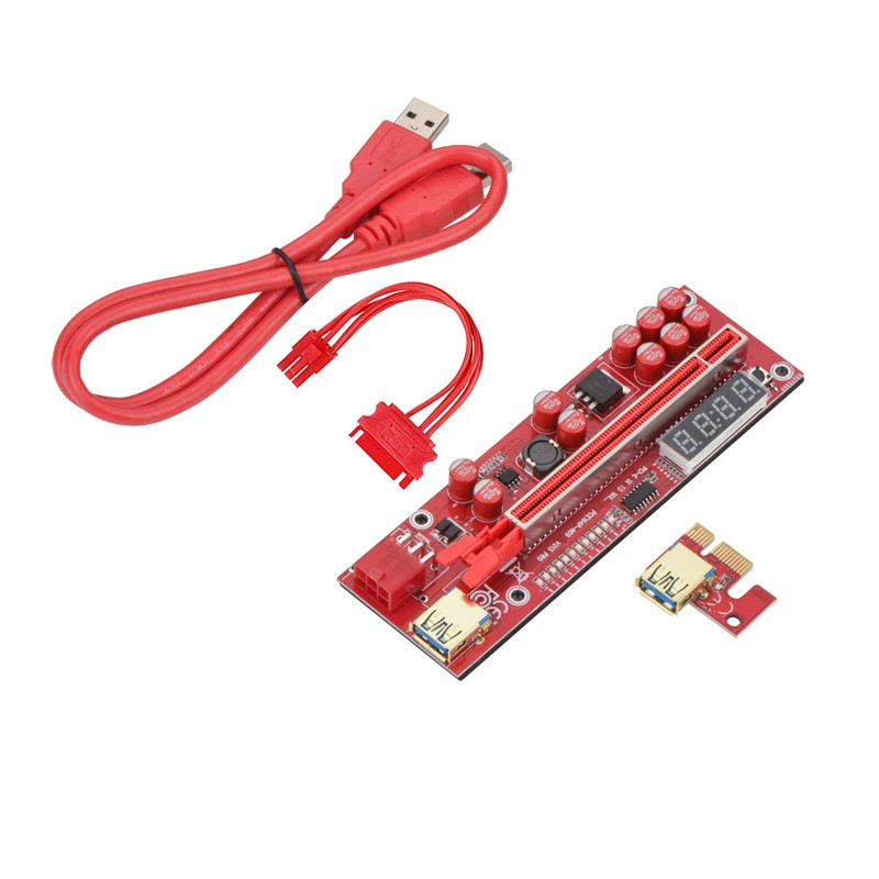 V013 Pro GPU Riser 013 Pro PCI Express X16 6Pin USB 3.0 LED อุณหภูมิ PCIE Riser สําหรับการ์ดวิดีโอ R