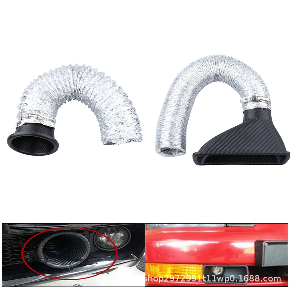 รถ Universal Air Inlet Bell Outlet รอบกันชนด้านหน้า Air Inlet ท่อ Air Square Outlet ดัดแปลงธรรมชาติด