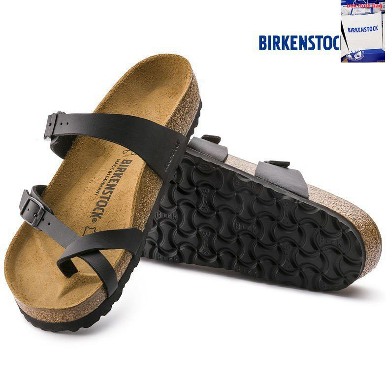 BIRKENSTOCK  [กระเป๋าหิ้วกล่อง] เบอร์เกนสต๊อก มายาริ รองเท้าแตะหนัง (สีดํา, มอคค่า, สีเทาหิน) รองเท้าแตะผู้ชายผู้หญิง