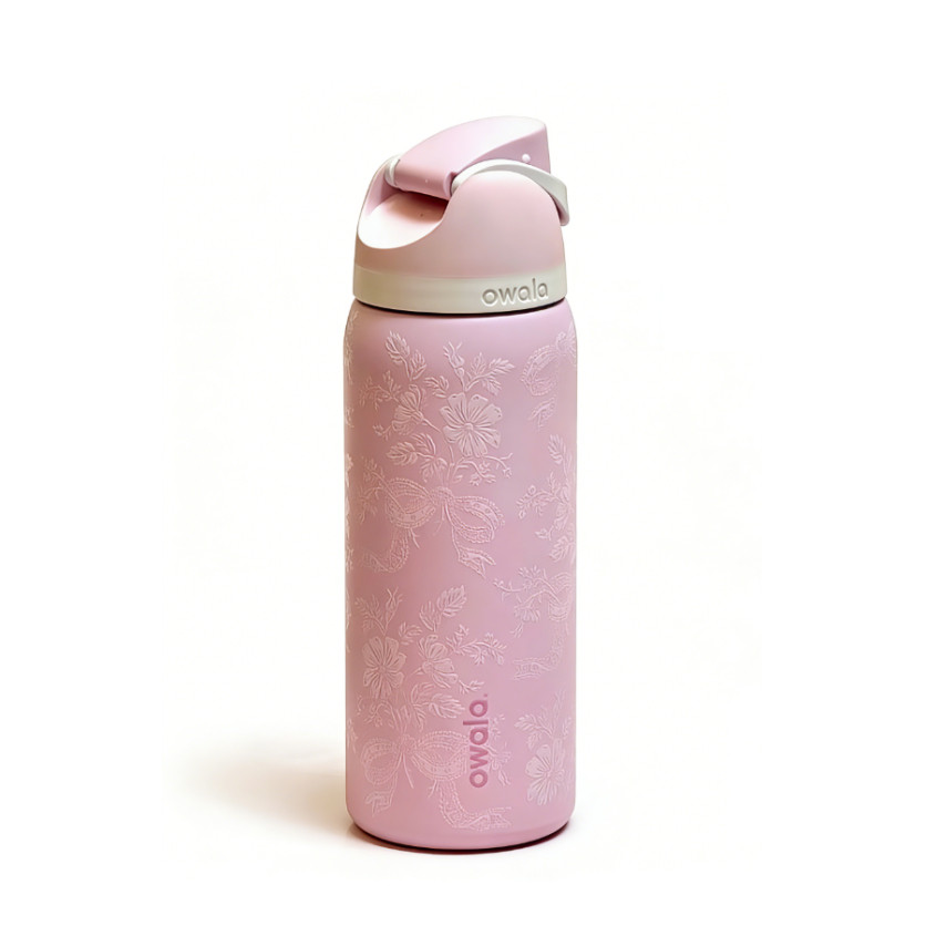 【ของแท้ 100 %】Owala UO Exclusive 32oz Pink Ribbon Toile Limited Edition Water Bottle