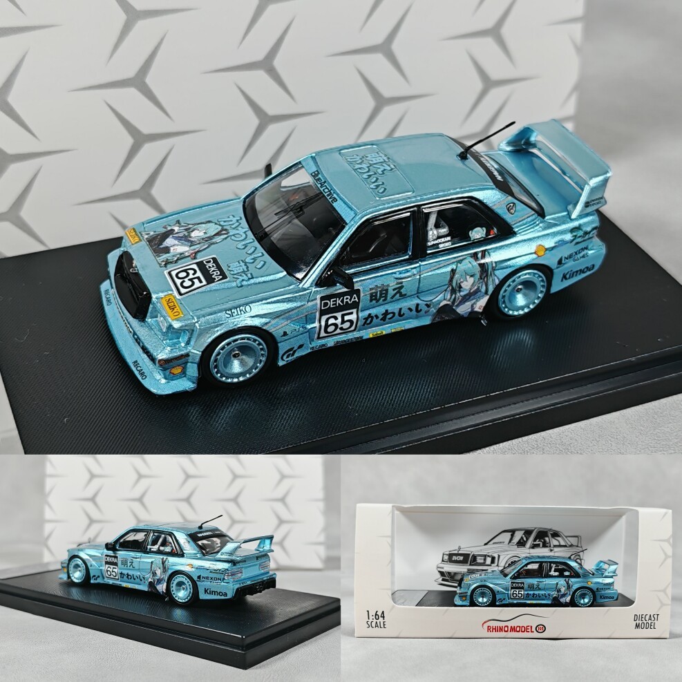 [คลังสินค้าพร้อม] RM 1: 64 Benz 190E EVO II Wide Body Modified Ice Blue Alloy Car Model