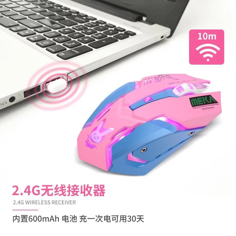 เมาส์เกมมิ่งไร้สาย RGB ชาร์จไฟได้ USB thumbnail 5