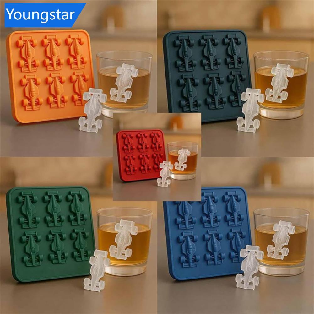 FYY 3D Formula Racing Car Nylon Ice Mold 6-Cavity Ice Cube ถาดเครื่องมืออบ Jelly Mold มัลติฟังก์ชั่น