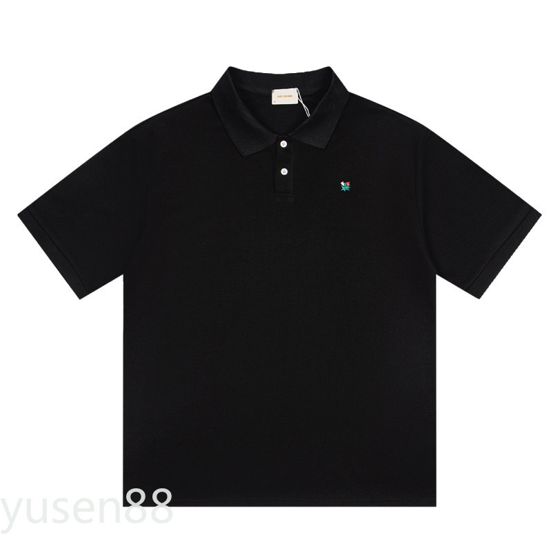 เสื้อโปโล AIM888 LE88 D88E สไตล์เรโทร ปกหลวมสบายจากผ้าฝ้ายแท้แขนสั้น