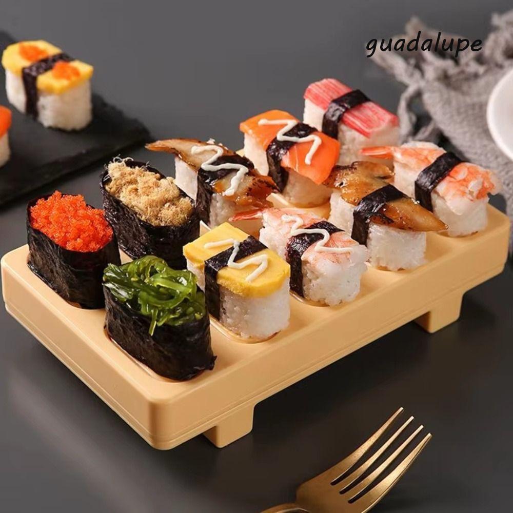 GUADALUPE DIY Sushi Maker Kit, Nonstick 10 Grid Sushi Rice Ball Mold, Hand-Held Easy Demold ช้อนข้าว