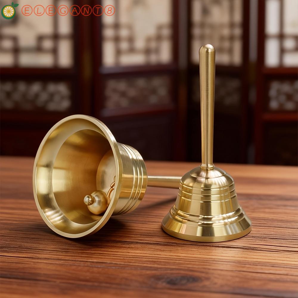 AELEGANT กระดิ่งมือ, ขัดกรอบเสียงทองเหลืองแข็ง Call Bell, ของเล่นกระดิ่งเด็กเสียงรับกับ Bell Clapper Vintage Bell เครื่องประดับเดสก์ท็อปแผนกต้อนรับ