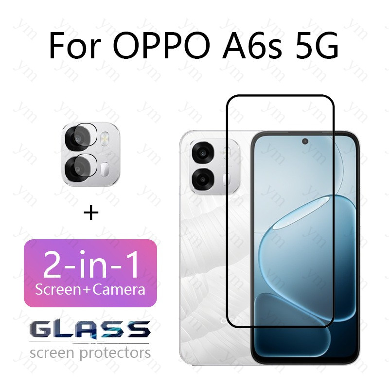 2 In 1 ฟิล์ม ฟิล์มกระจก OPPO A6s 5G อัพเกรดใหม่ HD กระจกนิรภัยป้องกันหน้าจอป้องกันสําหรับ OPPO Reno 15 14 15F 14F A6t A6x A6s Pro 4G 5G กล้องเลนส์ฟิล์ม