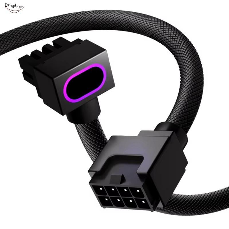 CPU8PIN เมนบอร์ด ARGB PC Cable Extension- 5V 3Pin, 18AWG 90° การออกแบบมุมขวา ขั้วต่อชายถึงหญิง A