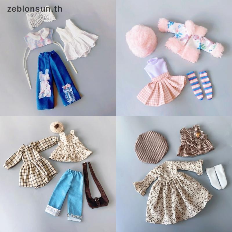 # zeblonsun # 6 Scale Doll Clothes 30cm Doll Outfit Set Handmade Cute Dress for Girls Creative Doll 