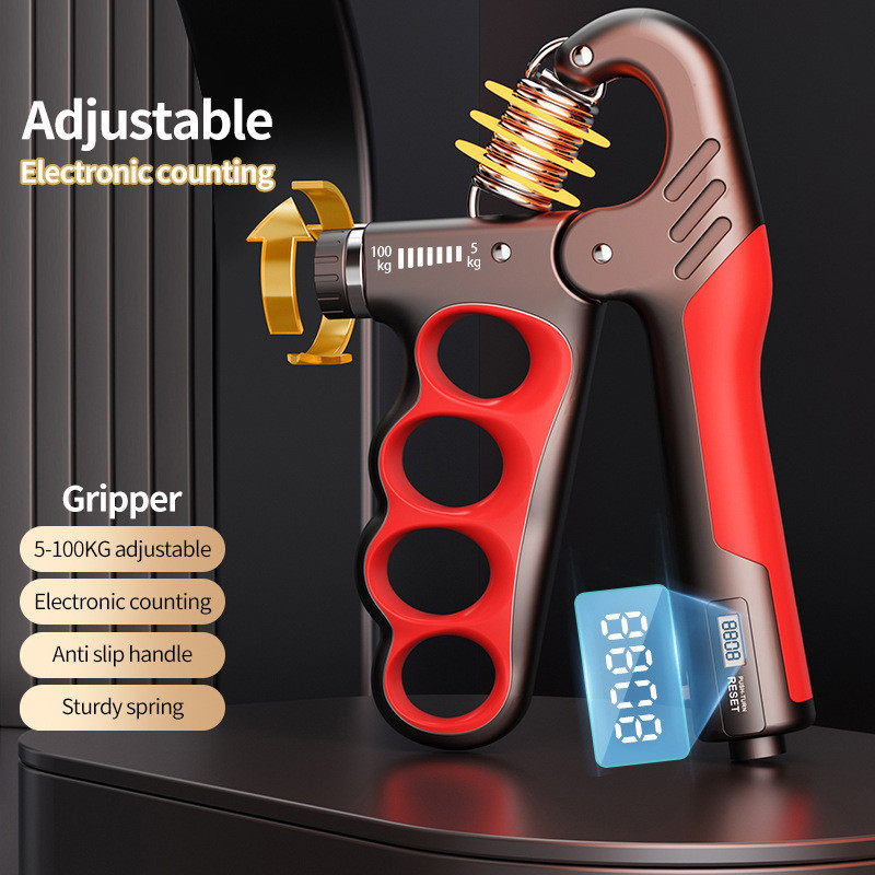 Digital Hand Grip Strength Trainer การออกกําลังกายนิ้ว Gripper Counter ปรับได้
